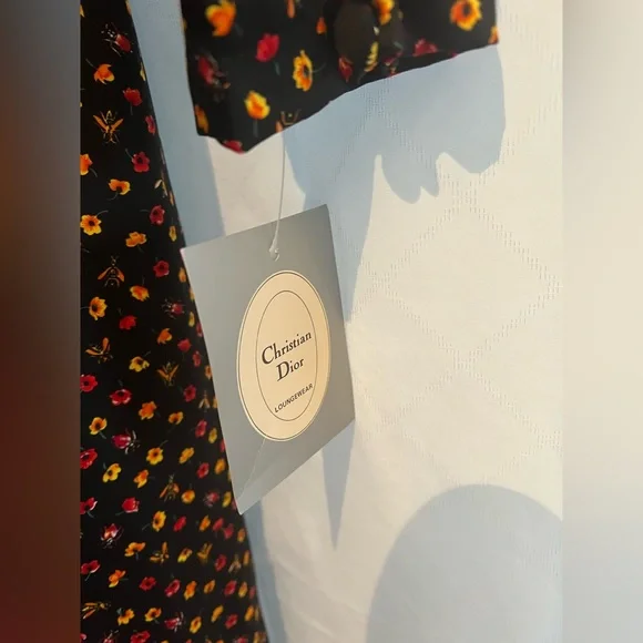 🔥🔥🔥Christian Dior Vintage Loungewear Floral Print Long Dress Size: M NWT - Picture 3 of 5